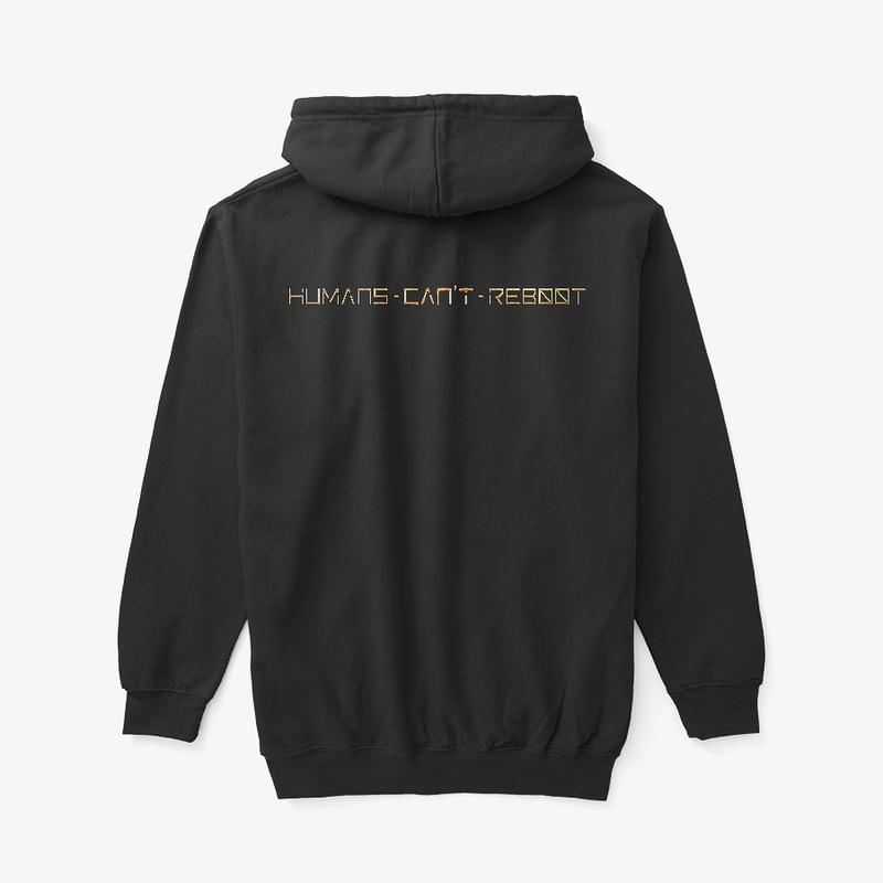 Humans Can't Reboot Gold Logo Zip Hoodie