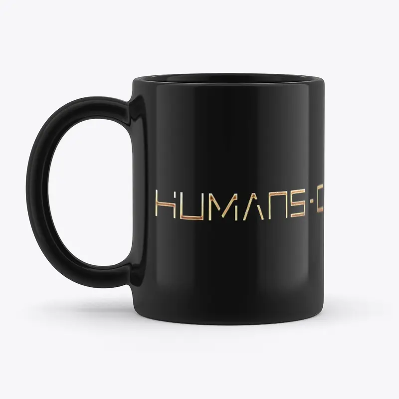 Humans Can't Reboot - All Black Mug